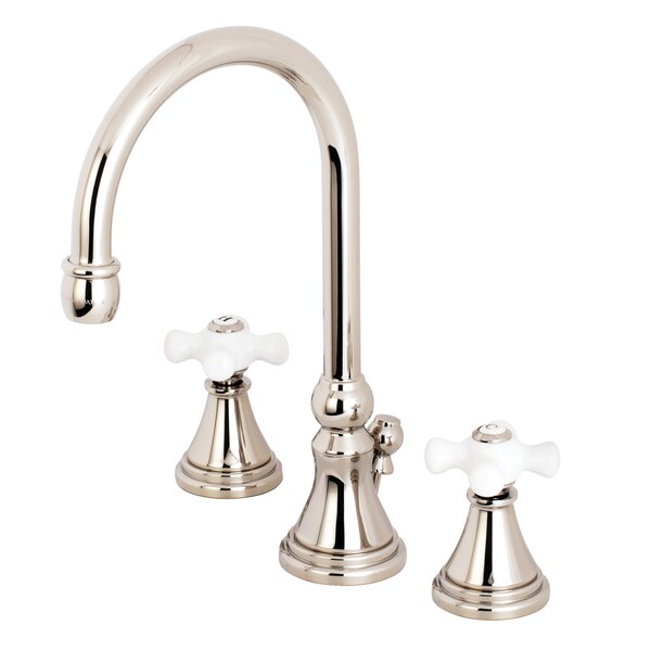 Kingston Brass 8" Widespread Bathroom Faucet, Polished Nickel KS2986PX - main